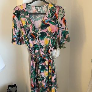 & Other Stories Pink Jungle Print Dress